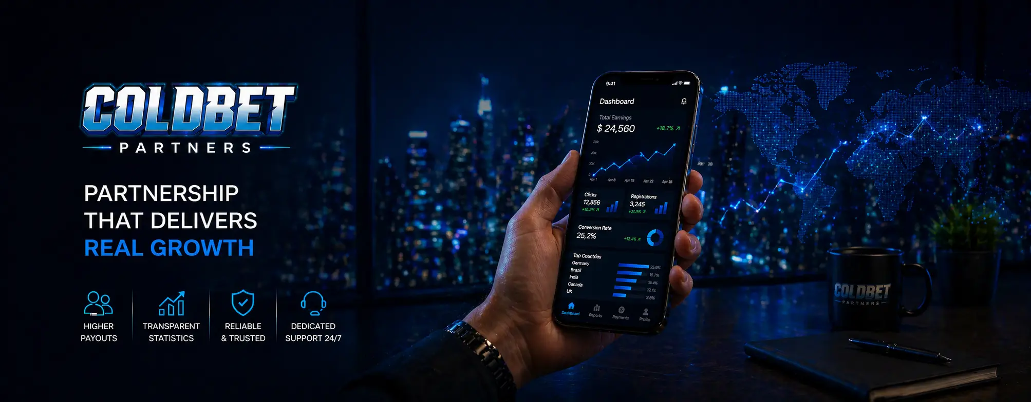 Coldbet Partners Mobile App — Dashboard on the Go